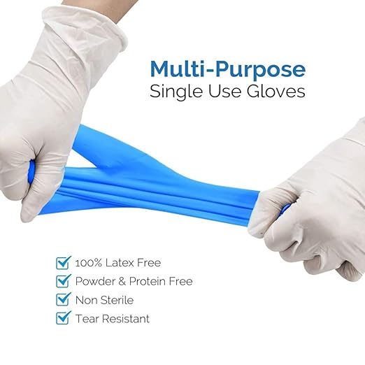 Jointown Basic Vinyl Exam Gloves-Safty Glove Latex-Free & Powder-Free, Synmax Disposable Medical Glove XLarge (Case of 1000, Blue)