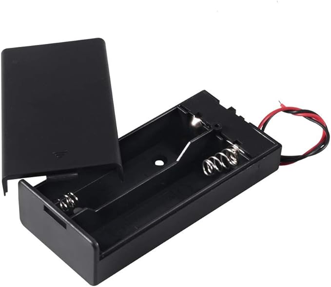 2Pcs18650 Battery Storage Case 2 Slots x 3.7V for 2x18650 Batteries Holder Box Container with ON/Off Leads and Switch