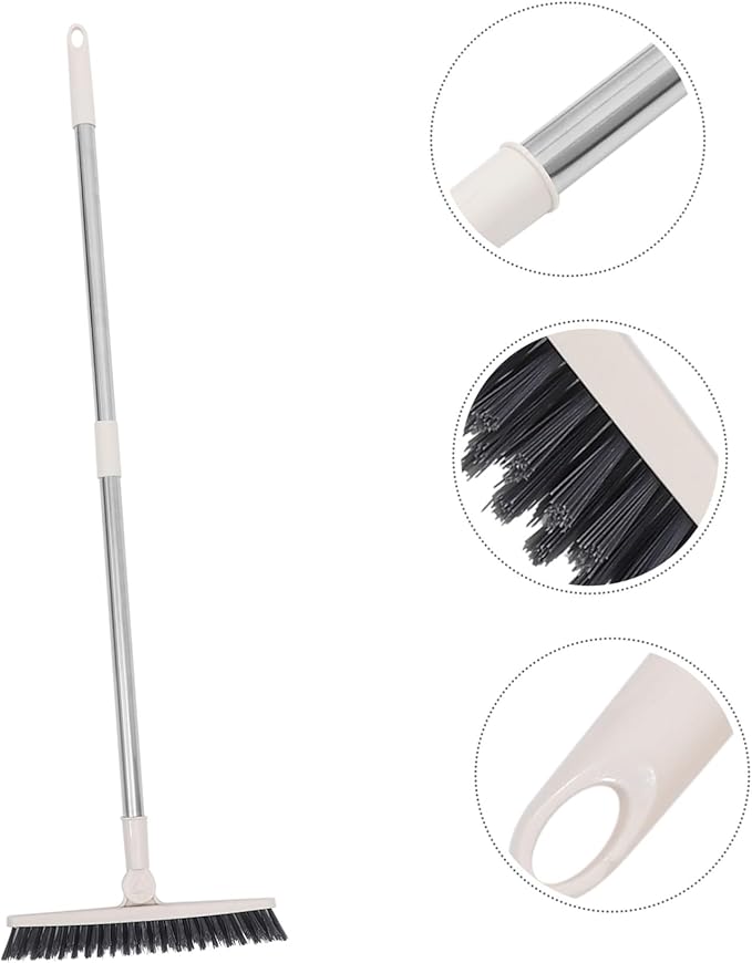 Rotatable Long Handle Floor Gap Brush with Stiff Bristles for Deep Corner Cleaning Multi Use Scrub Tool for Window Tracks Shower Doors Bathroom Grout and Sliding Door Crevices