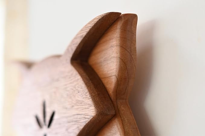 Cute Little Fox for Home Office Decor Small Wooden Feather Duster Lambswool Dusters for Cleaning with Decoration Unique House Warming Gifts New Home (Wall Mounted)