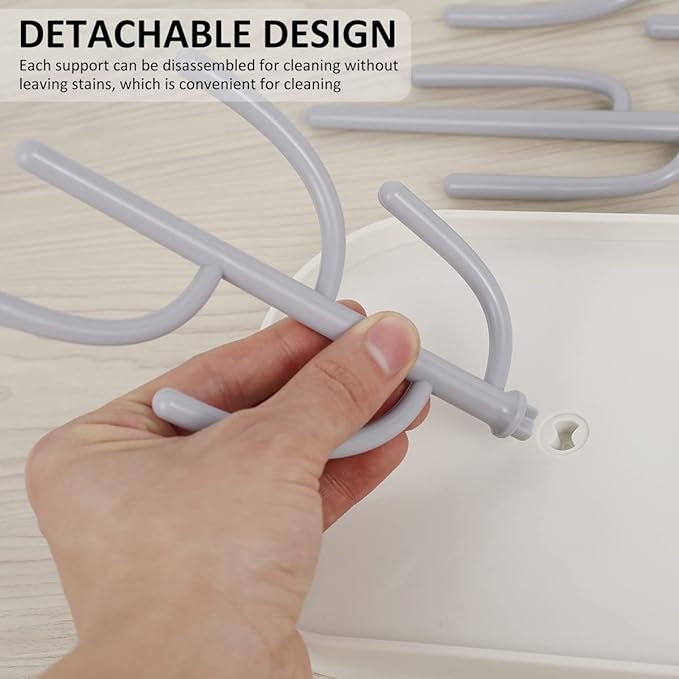 Baby Essentials,Bottle Drying Rack,Baby Bottle Drying Rack,Drying Rack for Kitchen Counter,Detachable Bottle Dryer Holder with Base.for Nipples,Cups,Pump Parts and Accessories(Gray)