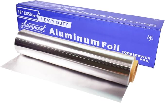 Extra Heavy Duty Aluminum Foil Roll 18" x 550 Sq Ft (10 lbs) | Commercial Grade tin foil, Food Grade & Extra Thick Foil Paper | Ultra Strong for Food Service, Grill, BBQ, Restaurants, and Food Storage