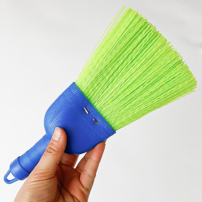Poly Fiber Mini Broom Whisk Handheld Brush Head with Hang Hole for Outdoor Car Porch Debris Dust Dirt Driveways Sidewalks (1)