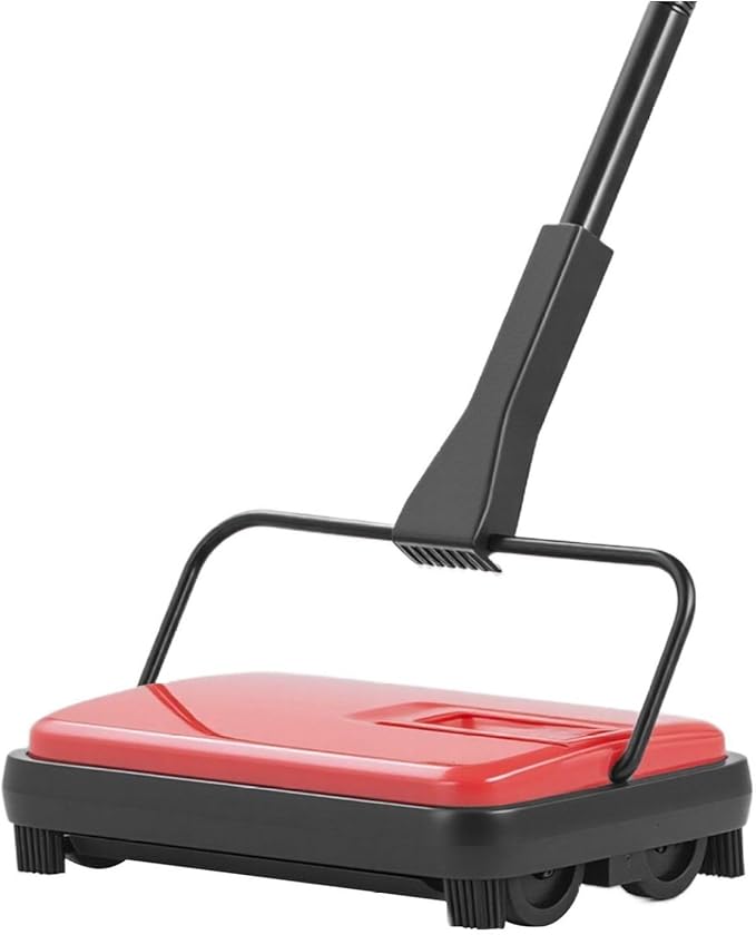 Carpet Sweeper Manual - 6.7 Inch Sweeping, Non-Electric Floor Sweeper for Hardwood, Rugs, Laminate - 300ml Dustbin, Comb Included