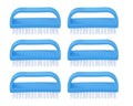Superio Nail Brush Cleaner with Handle (6 Pack) Durable Scrub Brush to Clean Toes and Fingernails, All Purpose Hand Scrubber Cleaning Brush - Stiff Bristles, Easy to Use (6-Pack)