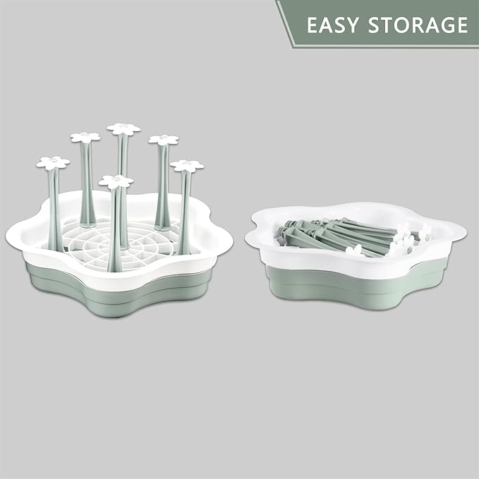 Countertop Drying Rack - Ideal for Insulated Water Bottles, Drinking Glasses, Sports Bottles, Baby Bottles, Tumblers, Mugs, Cup, Drying Rack with Drain Tray