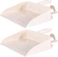 Superio Clip-On Dustpan with Rubber Lip - 10-inch Wide Durable Plastic Dust Pan with Comfort Grip Handle, (Step-on Dustpan, White-Multipack)