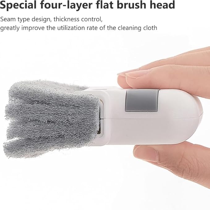 Window Track Cleaning Brush 3-in-1, Multi-Purpose Groove Brush with Replaceable Head, Window Sill & Sliding Door Track Cleaner for Tiles, Blinds, Car Vents, Corners & Small Spaces