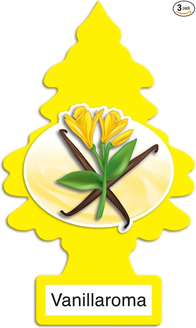 LITTLE TREES Car Air Freshener | Hanging Paper Tree for Home or Car | Vanillaroma | 3 Pack