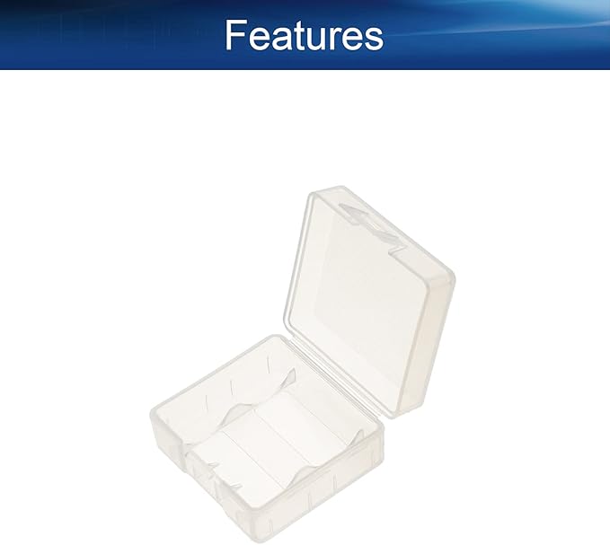 Heyiarbeit 2Pcs 18350 Battery Case Battery Storage Box Organizer Battery Storage Case Holder for 18350, Transparent