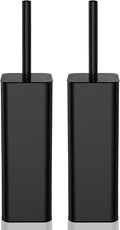 DOWRY Toilet Bowl Brush and Holder for Bathroom Storage Organization Deep Cleaning Covered Brush Cleaner Black Toilet Brush with 2 Brush Holders,Black Square 2PCS