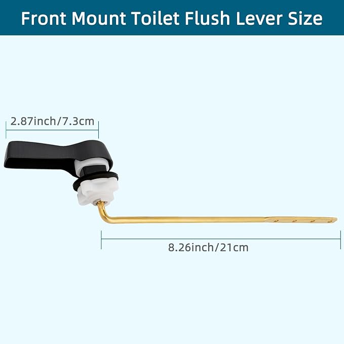 Hygie Rinse Metal Toilet Handle Lever Flush Replacement, Universal Front Mount Toilet Handle with Stainless Steel Flapper Chains, Toilet Repair Kit, Oil Rubbed Bronze
