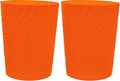 DAJITRE 1.8 Gallon Small Trash Can Wastebasket Recycling Bin Slim Profile for Compact Spaces Bathroom, Office, Bedroom, Kitchen (1.8 Gallon-2pack, Orange)