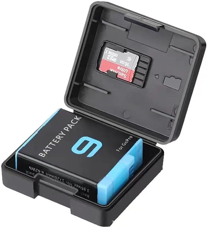 Reflex Camera Action Camera Battery Case compatible with GoPro Hero 13/12/11/10/9 | Moisture-Proof Storage Box with TF Card Slots | Compact Durable Protective Case for GoPro Batteries & Accessories