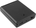 DGZZI 4xAA Battery Box 4 Slots AA Black Battery Storage Cases with Cover ON/Off Switch and USB Female Socket Battery Holder