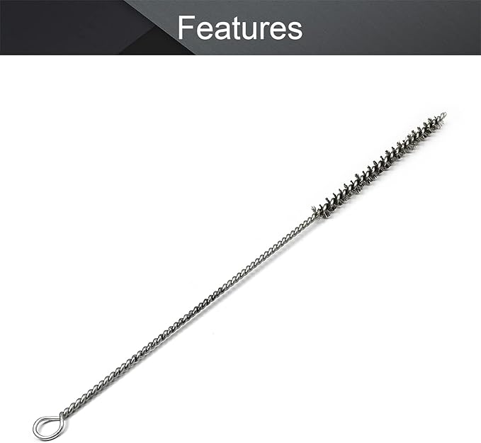 Utoolmart 5-Piece Stainless Steel Wire Cleaning Set - Spiral Power Tube Brush, Long Straw Brush, 0.3 inch Diameter, 12 inch Length