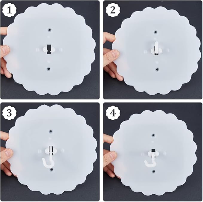 GORGECRAFT 2 Sets 18cm Mosquito Net Ceiling Hook Canopy Hooks Flower Shape Plastic Heavy Duty Wall Mounted Dome Bed Ceiling Hangers Easy Install Mosquito Net Nail-Free Hook with Stickers Screw Anchor