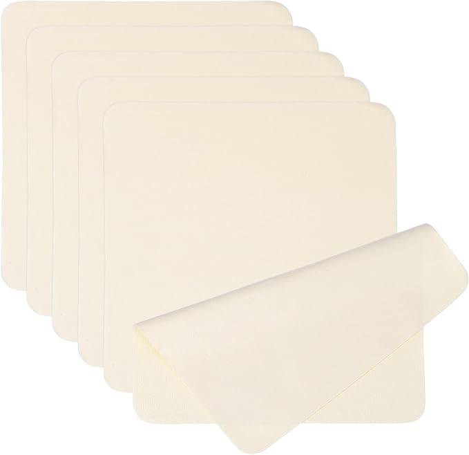 PATIKIL Glasses Cleaning Cloth 7.9" x 7.9", 6 Pcs Microfiber Eyeglasses Cleaner Cloths Soft Suede Wipe Screen for Camera Len Eyeglass Screens Phones Smart Devices, Beige