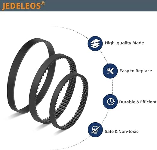 Replacement Belt Set for Bissell ProHeat 2X Revolution Pet Pro Carpet Cleaner 1986, 1964, 2007, 2007P Series, Replace Parts 1611129, 1611130 and 1606428