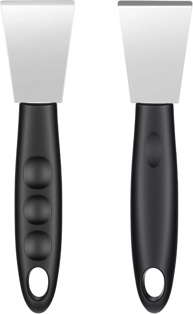 2 Pcs Stove Scraper Tool Stainless Steel Scraper Stove Top Scrapers Tool for Cleaning Small Scrapers Non Scratch Cooktop Applicable to Kitchen Window Glass Stoves Fridge Home Outdoor Cleaning