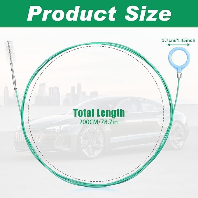 Car sunroof Drain Cleaning Tool, 78 inch Long car Pipe Cleaner, Flexible Pipe Cleaning Brush