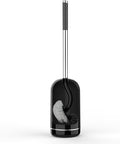 SetSail Toilet Brush and Holder Set, Compact Size Curved Toilet Bowl Brush for Bathroom Deep Cleaning with Stainless Steel Handle Toilet Cleaner Brush, Black