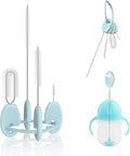 Baby Straw Brush Set, 4 Piece Cleaner Kit with Standable Key Ring – for Sippy Cups, Weighted Straw Cups & Baby Bottles – Designed for 0–24 Months, Blue