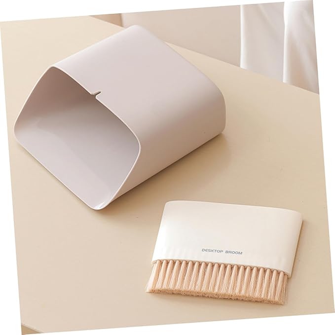 1 Set Mini Broom Dustpan Set Sweeper Mops Duster Desktop Small Portable Brooms Dust Pan Broom Bathroom Cleaning Gray Foldable Hand Tiny Indoor Little Desk Cleaner Brush Pp