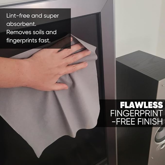 Premium Screen Cleaning Cloth by Microfiber Wholesale | Gray | 10”x10” | 10pk | Soft Microfiber Suede | Mid-Size Reusable | No Lint Scratch-Free Durable | TVs Laptops Monitors