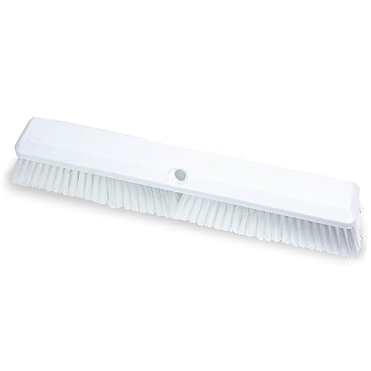 SPARTA 41890EC02 Omni Sweep Plastic Push Broom Head, Heavy Duty, Industrial Broom With Color Code System For Outdoor, Indoor, Garage, Concrete, Patio, Kitchen, Bathroom, 18 Inches, White