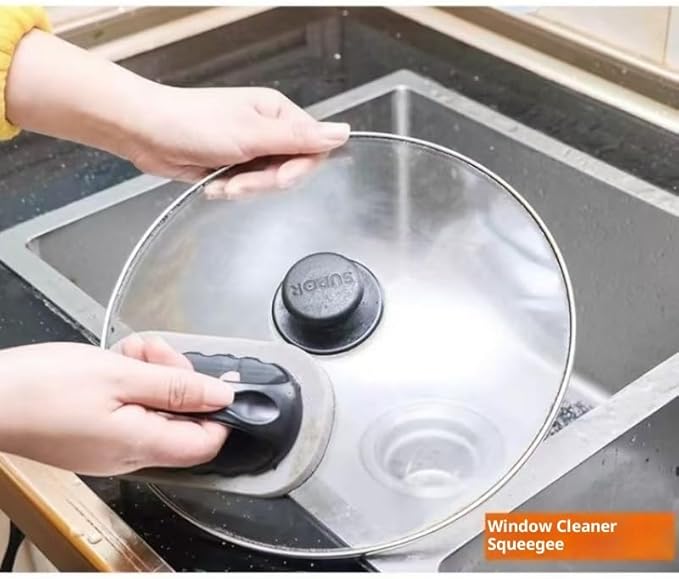 Emery Sponges Brush Household Cleaning Brush with Handle Sponge Eraser Scrub Kitchen Wipe Tool Sink Dishwashing Coffee
