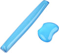 Gel Keyboard Wrist Rest Set Plus - ABRONDA Keyboard & Mouse Wrist Support Pad Office, Computer, Laptop, Mac - Durable, Comfortable and Pain Relief- Blue Set