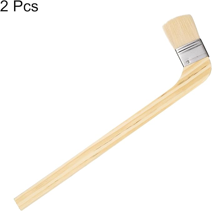 HARFINGTON Paint Brush 2Pcs 1.5" Brush Width Soft Wool Variety Angled Bend Brushes Radiator Paint Brush for Painting Furniture Walls Treatment, White