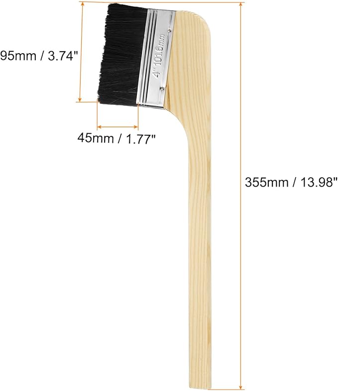 HARFINGTON Paint Brush 3Pcs 4" Brush Width Reusable Variety Angled Bend Brushes Radiator Paint for All Latex Oil Painting Furniture Walls Treatment, Black