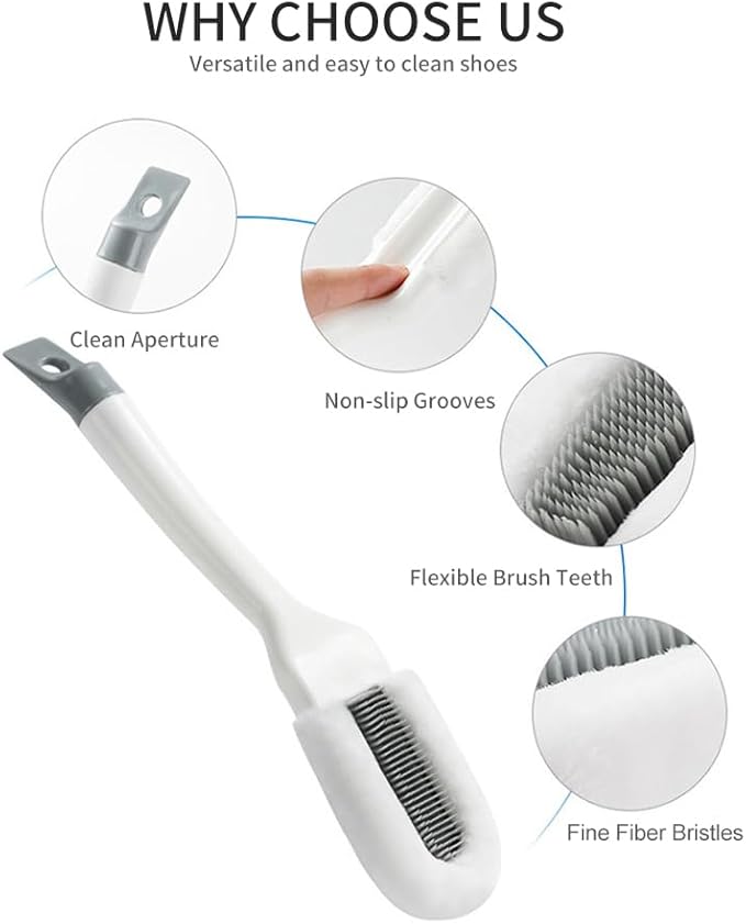 Professional Cleaning Shoe Brush, Multifunctional Ergonomics Handle Shoe Brush Cleaner, Soft Bristle Shoes Cleaning Scrubber (One-Sided Brush)
