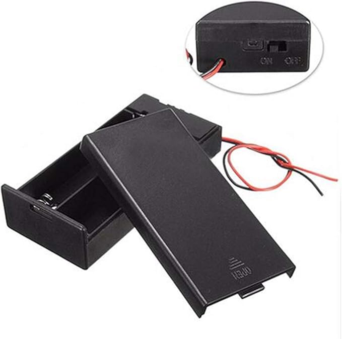 10Pcs Plastic 18650 Battery Storage Case 2 Slots x 3.7V for 2x18650 Batteries Holder Box Container with ON/Off Switch