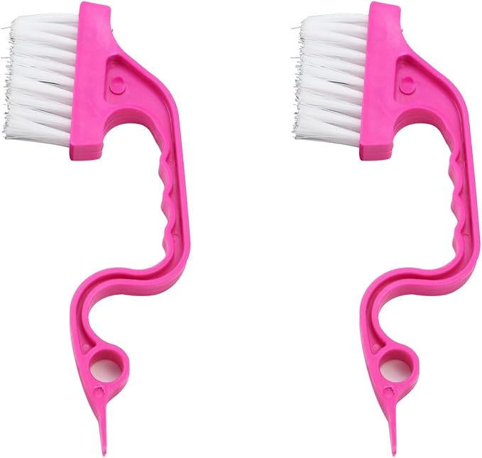 Xiaoyztan 10 Pcs Sliding Rail Cleaning Brush Dust Brush for Window Track Sliding Doors Drawer Slide (Pink)