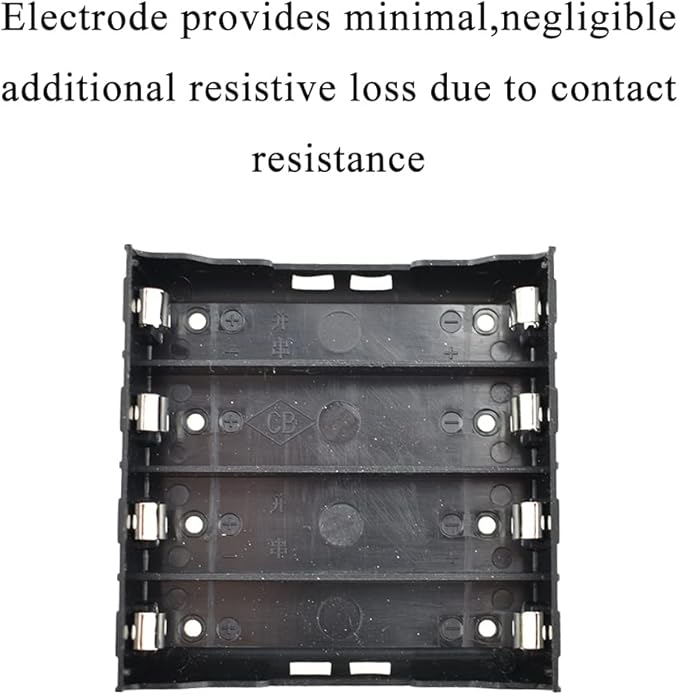HAHIYO 3.7V 18650 4 Slots Battery Holder with Pin Less Additional Resistive Loss Allows Fully Contact Independent Batteries Bay Case Storage Box 4 PCS for DIY Toy Rechargeable Power System