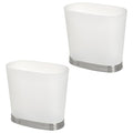 iDesign Slim Bathroom Trash Can, Small Plastic Garbage Can for Bedroom, Office, Desk, or Dorm, 2-Pack, Frost/Brushed