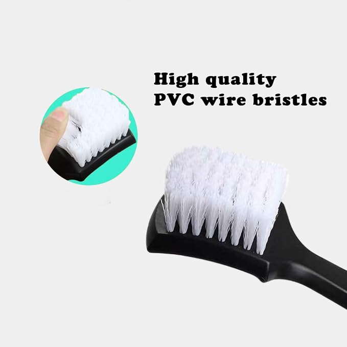 Tire Brush, Black Stiff Bristle Wheel Cleaning Brush, Car Carpet Brush, Detail Brush (White)