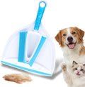 Pet Rubber Brush with Mini Dustpan,Dog Cat Hair Removal Brush with Squeegee,Portable Small Carpet Brush for Clothes,Cars,Sofa,Bed Sheet