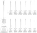 15 Sets Toilet Holder and Brush Set 16.14 Inch Toilet Bowl Cleaner Brush with Caddy Bathroom Scrub Plastic Scrubber with Long Handle for Bathroom Cleaning, Easy to Assemble (White)
