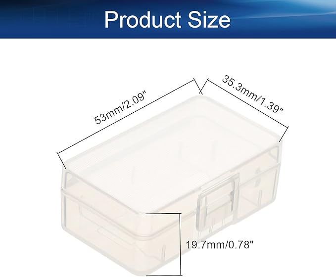 Heyiarbeit Battery Organizer Box PP Battery Storage Case Battery Holder Storage for 9V Carrying Battery Transparent 5Pcs