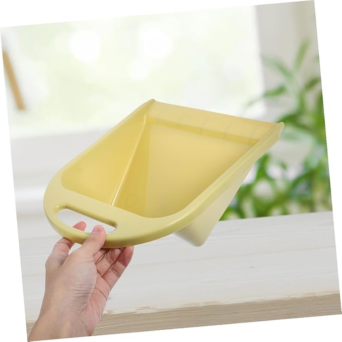TOYANDONA 2pcs Small Handheld Dustpans with Handle, Ergonomic Trash Scoops in Lime Yellow for Home and Office Desk Cleaning
