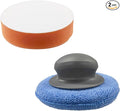 YoRise 2PCS Car Wax Applicator Pad, Microfiber Buffing & Polishing Pad, Car Detailing Sponge Pads with Grip Handle, Soft Foam Buffing Pads, Universal Vehicle Cleaning Kit (Sponge)