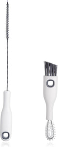 2 Pcs Multifunctional Cup Lid Cleaning Brush and Straw Cleaner Brush Set - 2-in-1 Cup Lid Cleaner with Bristles for Deep Cleaning Bottle Lids, Straws, Spouts and Narrow Gaps Lids Cleaning Brush Tool
