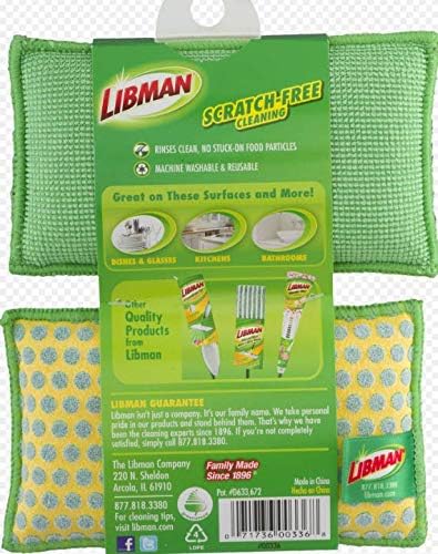 Libman 00336 Power Scrub Dots Kitchen and Bath Sponge 2 Count