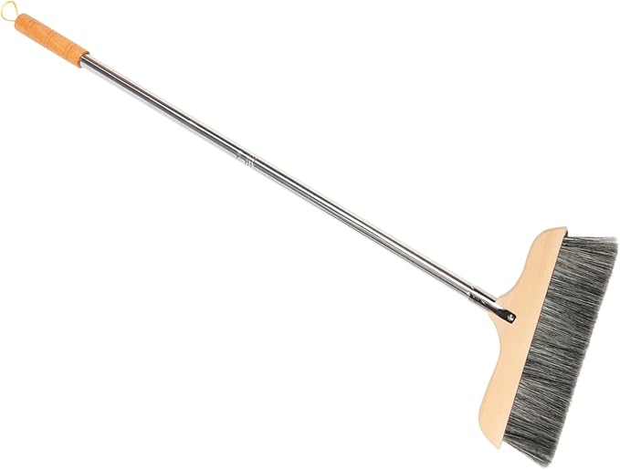 Soft Bristle Broom Indoor Sweeping Brooms for House Black Wood Handle Static-Free Design