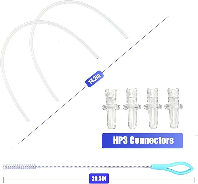 2Pcs Milk Tube Hose Set Compatible With Jura Hp3 Coffee Machines Frothing Nozzles, Contains 2x Milk Tube(14.2 Inches Length), 2x Connectors And 1x Cleaning Brush