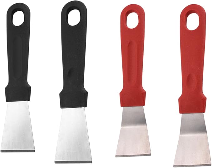 4 PCS Bright Multipurpose Kitchen Cleaning Spatula,Oil Fume Range Hood Shovel Stubborn Dirt Spatula Fridge Freezer De-icer Ice Scraper Refrigerator defrosting Shovel